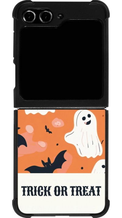 Samsung Galaxy Z Flip5 Case Hülle - Silikon schwarz Halloween 2025 Trick treat