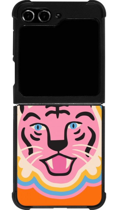 Coque Samsung Galaxy Z Flip5 - Silicone rigide noir Lion colors 2026