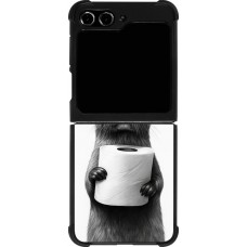 Samsung Galaxy Z Flip5 Case Hülle - Silikon schwarz Otter Toilettenpapier