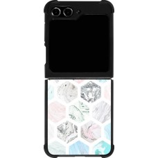 Coque Samsung Galaxy Z Flip5 - Silicone rigide noir Marble Everything