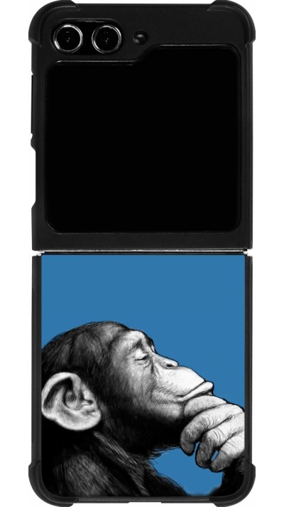 Coque Samsung Galaxy Z Flip5 - Silicone rigide noir Monkey Pop Art