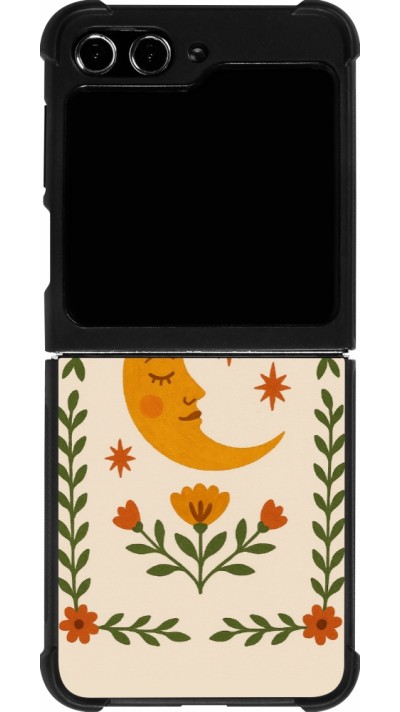Coque Samsung Galaxy Z Flip5 - Silicone rigide noir Half moon stamp 2026
