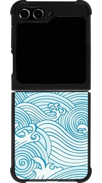 Coque Samsung Galaxy Z Flip5 - Silicone rigide noir Ocean Waves