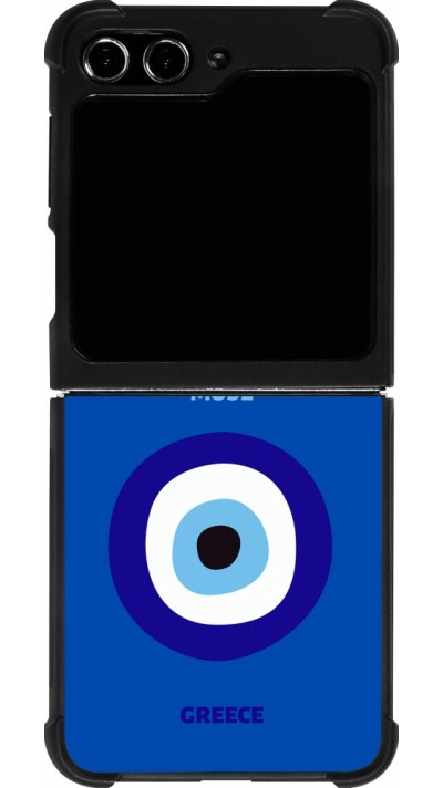 Coque Samsung Galaxy Z Flip5 - Silicone rigide noir Pop Summer Destination Mykonos