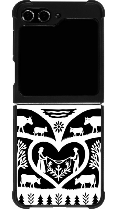 Coque Samsung Galaxy Z Flip5 - Silicone rigide noir Poya Suisse 2 noir