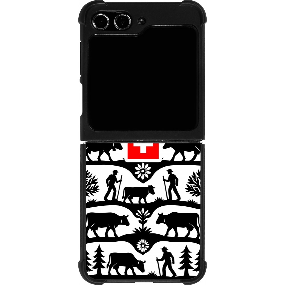 Coque Samsung Galaxy Z Flip5 - Silicone rigide noir Poya Suisse 3