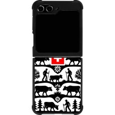 Coque Samsung Galaxy Z Flip5 - Silicone rigide noir Poya Suisse 3