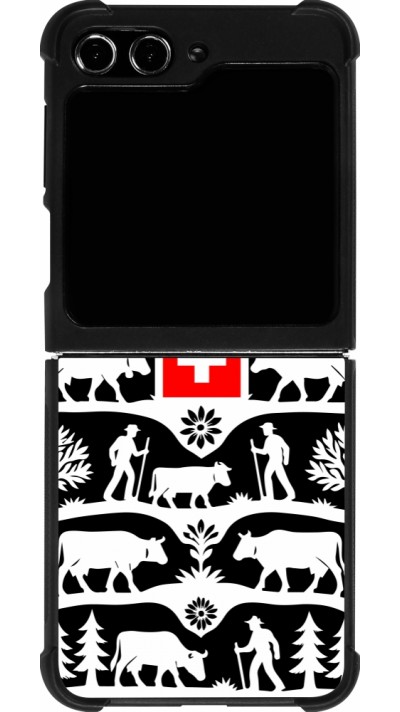 Coque Samsung Galaxy Z Flip5 - Silicone rigide noir Poya Suisse 3 noir