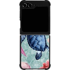 Samsung Galaxy Z Flip5 Case Hülle - Silikon schwarz Preppy Turtle