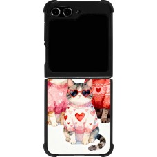 Samsung Galaxy Z Flip5 Case Hülle - Silikon schwarz Saint Valentines Day 26 Cat Love