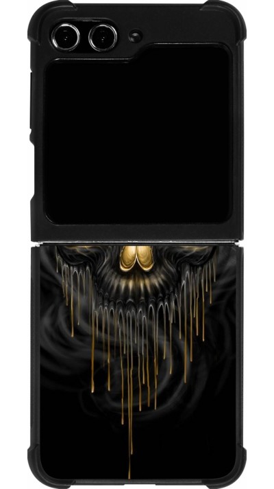 Coque Samsung Galaxy Z Flip5 - Silicone rigide noir Skull 02