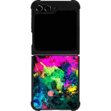 Samsung Galaxy Z Flip5 Case Hülle - Silikon schwarz Splash paint