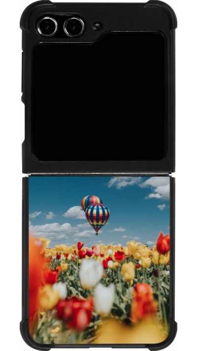 Samsung Galaxy Z Flip5 Case Hülle - Silikon schwarz Hot air balloon Spring 2026