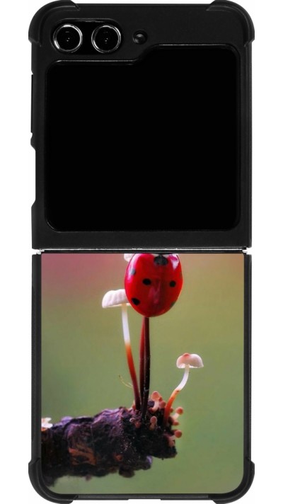 Samsung Galaxy Z Flip5 Case Hülle - Silikon schwarz Ladybird on a mushroom Spring 2026