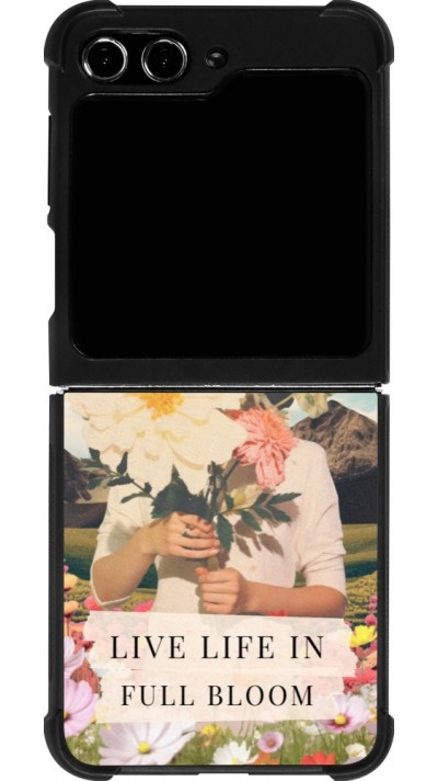 Samsung Galaxy Z Flip5 Case Hülle - Silikon schwarz Live life in full moon Spring 2026