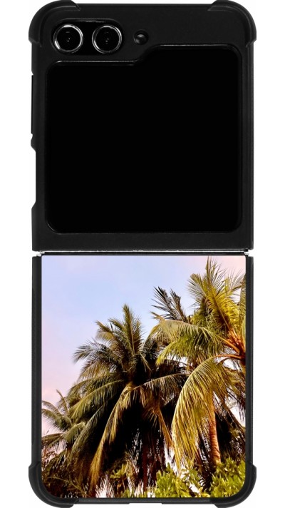 Coque Samsung Galaxy Z Flip5 - Silicone rigide noir Summer 2023 palm tree vibe