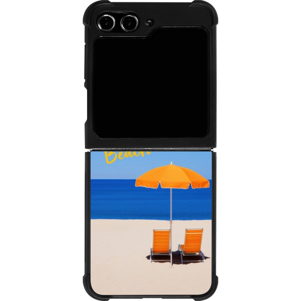 Coque Samsung Galaxy Z Flip5 - Silicone rigide noir Summer 2025 Bring me to the beach