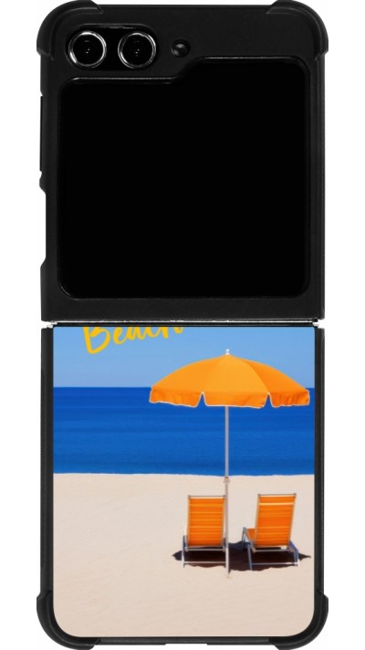 Coque Samsung Galaxy Z Flip5 - Silicone rigide noir Summer 2025 Bring me to the beach