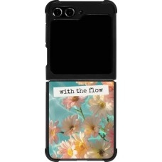 Coque Samsung Galaxy Z Flip5 - Silicone rigide noir Summer 2025 Grow with the flow