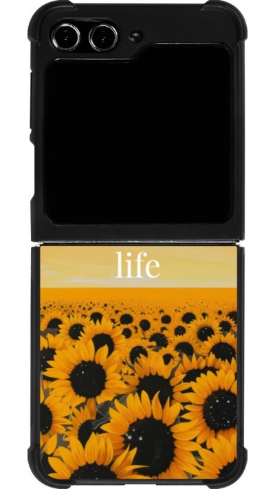 Coque Samsung Galaxy Z Flip5 - Silicone rigide noir Summer 2026 Enjoy your life