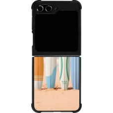 Coque Samsung Galaxy Z Flip5 - Silicone rigide noir Summer surfboard 2025