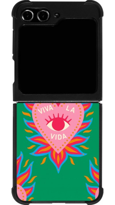 Coque Samsung Galaxy Z Flip5 - Silicone rigide noir Viva la vida 2026