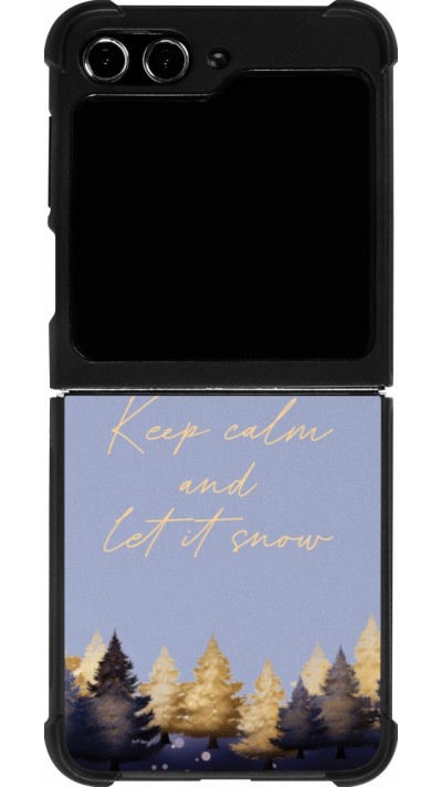 Coque Samsung Galaxy Z Flip5 - Silicone rigide noir Winter 25 Winter illustration of trees