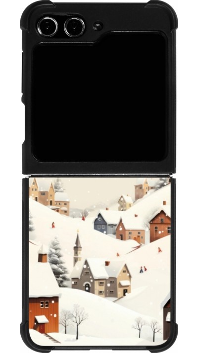 Coque Samsung Galaxy Z Flip5 - Silicone rigide noir Winter 25 Winter Keep calm and let it snow