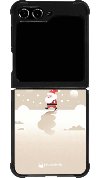 Coque Samsung Galaxy Z Flip5 - Silicone rigide noir Noël 2023 Minimalist Santa