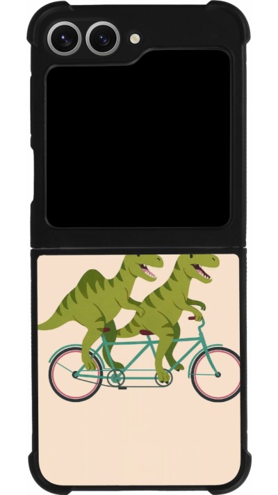 Coque Samsung Galaxy Z Flip6 - Silicone rigide noir Dinosaurs on bikes 2026