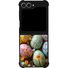 Coque Samsung Galaxy Z Flip6 - Silicone rigide noir Easter 2026 Eggs with bees