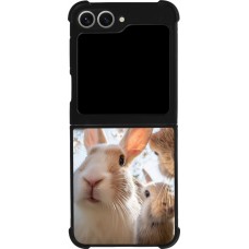 Coque Samsung Galaxy Z Flip6 - Silicone rigide noir Easter 2026 Rabbits