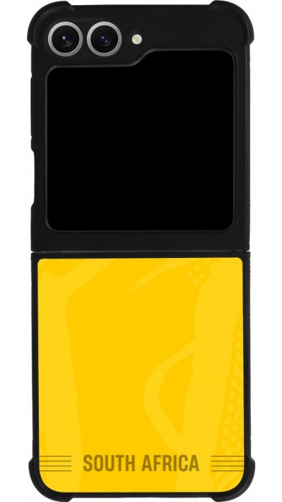 Coque Samsung Galaxy Z Flip6 - Silicone rigide noir Maillot de football Afrique du Sud 2026 personnalisable