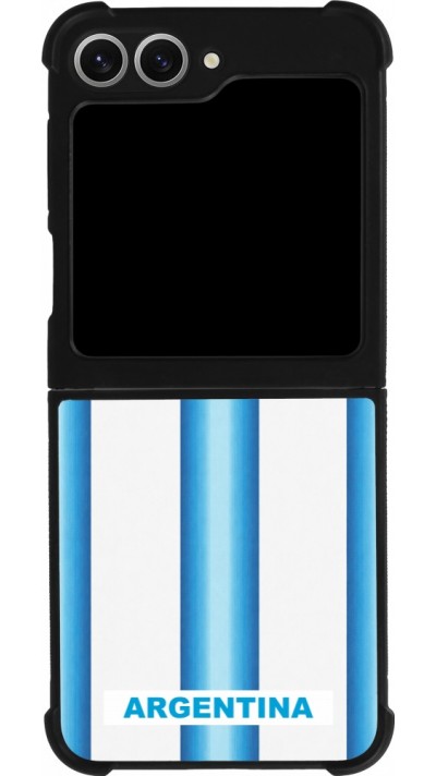 Coque Samsung Galaxy Z Flip6 - Silicone rigide noir Maillot de football Argentine 2026 personnalisable