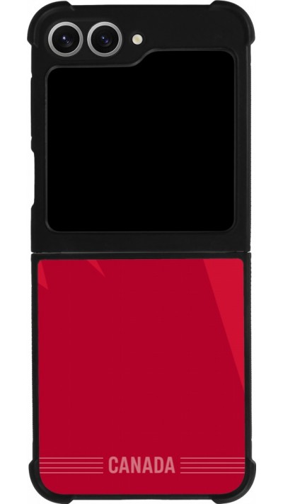 Coque Samsung Galaxy Z Flip6 - Silicone rigide noir Maillot de football Canada 2026 personnalisable