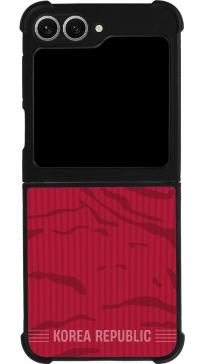 Coque Samsung Galaxy Z Flip6 - Silicone rigide noir Maillot de football Corée du Sud 2026 personnalisable