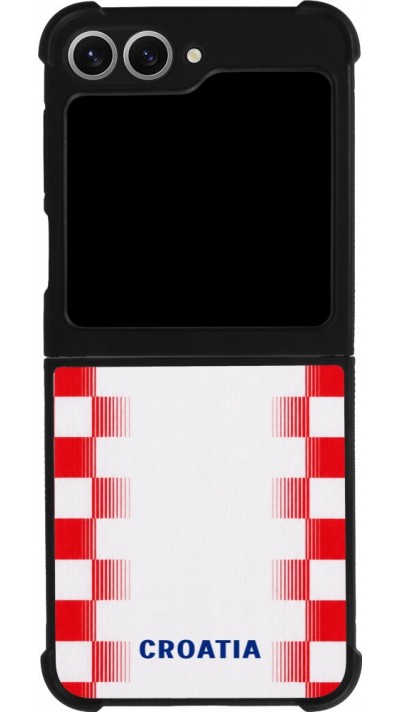 Coque Samsung Galaxy Z Flip6 - Silicone rigide noir Maillot de football Croatie 2026 personnalisable