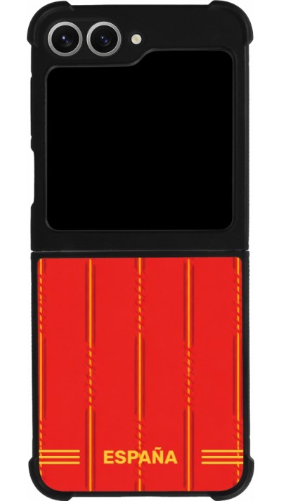 Coque Samsung Galaxy Z Flip6 - Silicone rigide noir Maillot de football Espagne 2026 personnalisable