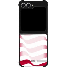 Coque Samsung Galaxy Z Flip6 - Silicone rigide noir Maillot de football États-Unis 2026 personnalisable