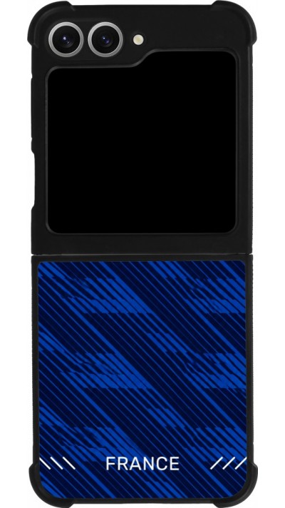 Coque Samsung Galaxy Z Flip6 - Silicone rigide noir Maillot de football France 2026 personnalisable