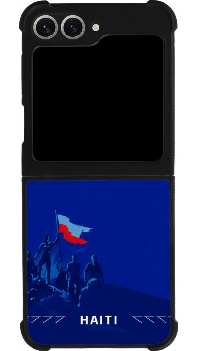 Coque Samsung Galaxy Z Flip6 - Silicone rigide noir Maillot de football Haiti 2026 personnalisable