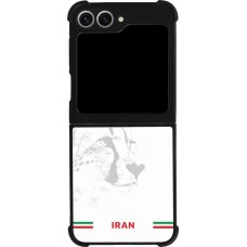 Coque Samsung Galaxy Z Flip6 - Silicone rigide noir Maillot de football Iran 2026 personnalisable