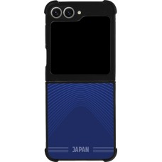 Coque Samsung Galaxy Z Flip6 - Silicone rigide noir Maillot de football Japon 2026 personnalisable