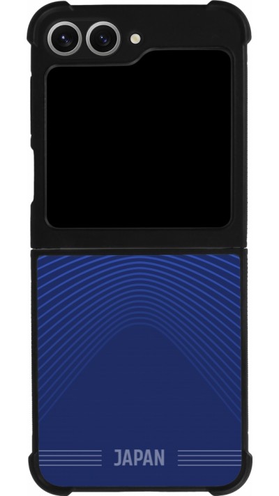 Coque Samsung Galaxy Z Flip6 - Silicone rigide noir Maillot de football Japon 2026 personnalisable