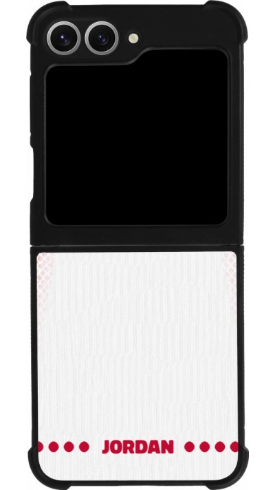 Coque Samsung Galaxy Z Flip6 - Silicone rigide noir Maillot de football Jordanie 2026 personnalisable