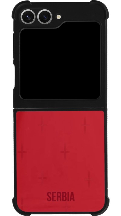 Coque Samsung Galaxy Z Flip6 - Silicone rigide noir Maillot de football Serbie 2022 personnalisable