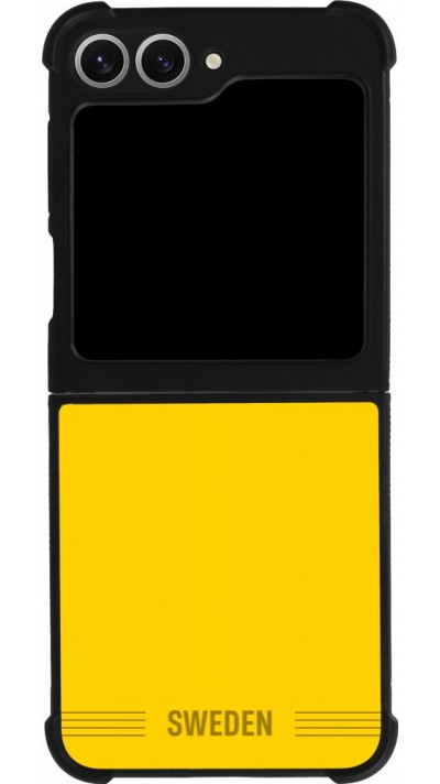 Coque Samsung Galaxy Z Flip6 - Silicone rigide noir Maillot de football Suède 2026 personnalisable