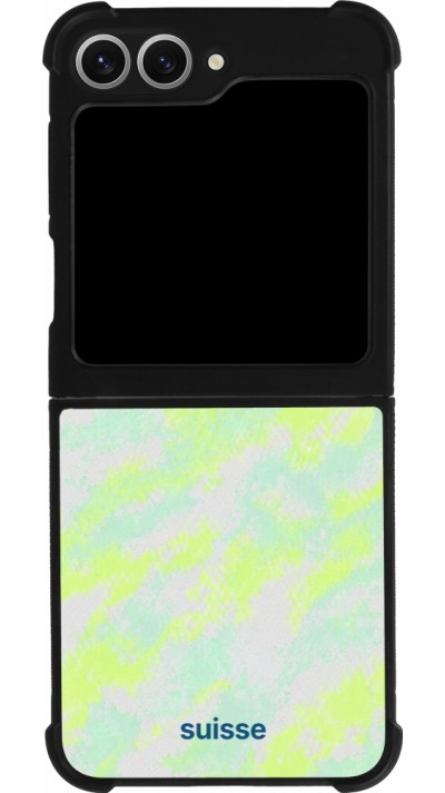 Coque Samsung Galaxy Z Flip6 - Silicone rigide noir Maillot de football Suisse Away 2026 personnalisable