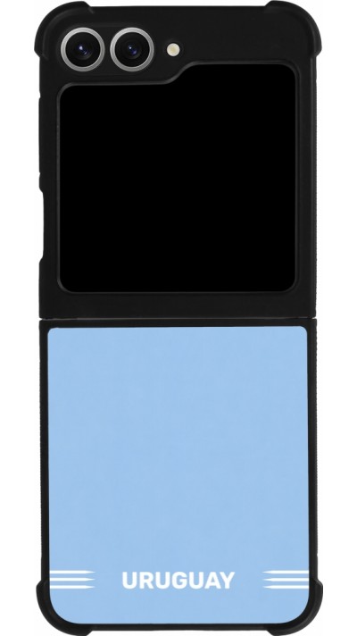Coque Samsung Galaxy Z Flip6 - Silicone rigide noir Maillot de football Uruguay 2026 personnalisable
