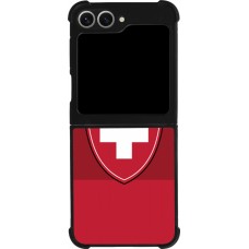 Coque Samsung Galaxy Z Flip6 - Silicone rigide noir Hockey World Championship Ecusson Suisse